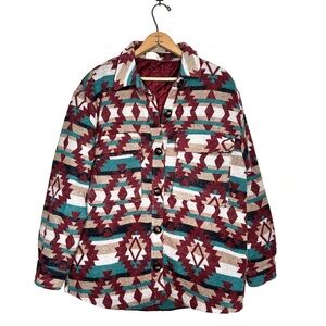 Uncharted Threads | Aztec Flannel Button Down Shacket Size M/L